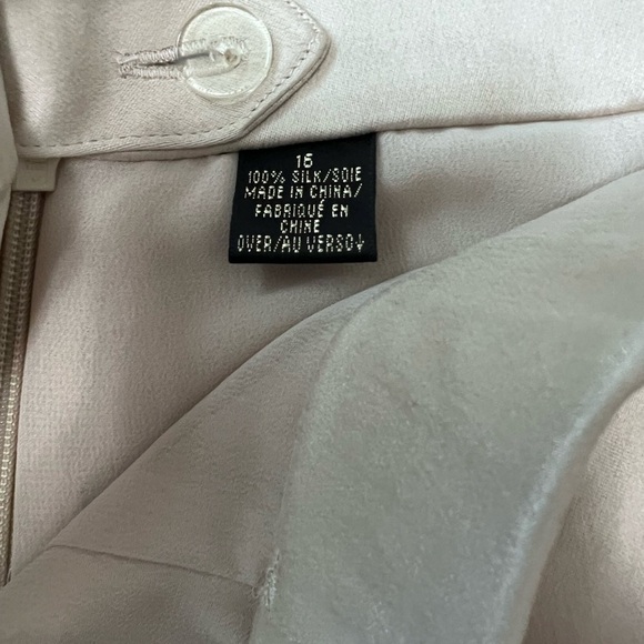 DANA Buchman Khaki Pleated Silk Palazzo Trousers - Picture 13 of 16